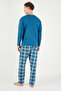 Plaid Cotton Crew Neck Long Sleeve Pajama Set Men's Pajama Set 6575003 - 7