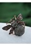 Adjustable Ring with Zircon Stone - Bronze - - 3