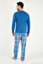 Plaid Cotton Crew Neck Pajama Set Men's Pajama Set 6575007 - 7