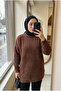 Women's Plush Bearded Knitwear Oversize Tunic Sweater - 2