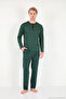 Patterned Cotton Buttoned Crew Neck Pajama Set Men's Pajama Set 6575002 - 3