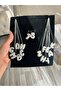 Stone-Encutured H Letter Pendant - Silver - 2