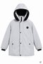 Dark Gray Boys' Embroidered Fur Hooded Inflatable Coat with Fleece Inside 24935 - 3