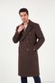 Loose Fit Double Breasted Collar Long Lined Cashmere Coat Men's Coat 681003 - 6