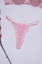 Pink Floral Patterned Supportive Underwire Bra Set Adjustable Strap Women's Lingerie Set - 5