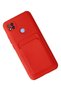 Redmi 9C Compatible Case Kelvin Silicone with Business Card Holder - Red Bezoss - 3