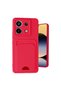 Xiaomi Redmi Note 13 Pro 5g Compatible Case Kelvin Silicone with Business Card Holder - Red - 3