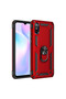 غطاء سيليكون متوافق مع هاتف Redmi 9A مع حلقة صوفيا - أحمر BEZOSS - 2