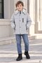 Gray Boy's Zippered Chest Pocket, Fur Lined, Hooded Inflatable Coat 24924