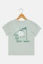 Kids Boy Graphic Print Short Sleeve T-Shirts, Sage Green - 2