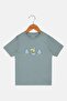Toddlers Boy Graphic Print Short Sleeve Top, Dark Sage - 2