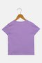 Toddlers Girl Graphic Print Short Sleeve T-Shirt, Lavender - 2