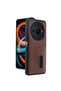 Xiaomi Redmi A3 4g Compatible Case Sara Leather Case with Business Card Holder - Tan - 3