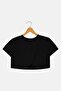 Kids Girl Plain Short Sleeve Top, Black - 2