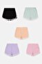 Toddlers Girl 5 Pcs Solid Basic Shorts, Multicolor - 2
