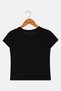 Toddlers Girl Graphic Print Short Sleeve Top, Black - 3