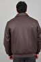 Faux Leather Coat with Pocket Detail and Fur Inside Kmd 897_50533 - 7