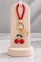 Red Decorative Keychain and Charm with Cherry Figure
