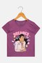 Toddlers Girl Graphic Print Short Sleeve Top, Purple - 3