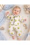 Chick Patterned Long-Sleeved Top and Bottom Baby Pajama Set-100% Cotton