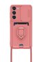 Samsung Galaxy S24 Plus Compatible Case Zuma Silicone with Business Card Holder and Ring - Pink Bezoss - 2