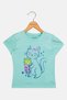 Toddlers Girl Short Sleeve Graphic Print T-Shirt, Mint - 3
