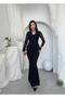 Women's Lace Evening Dress Long Sleeve Bow Fish Model Stylish Evening and Event Dress