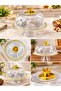 Cake Stand with Clear Dome Cover and Gold Crown Knob Diamond-Cut Dome Lid, Gold Beaded Rim, Pedestal Base, Dessert Display, Dust-Free Storage - 2