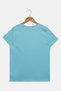 Kids Girl Short Sleeve Graphic Print Top, Pale Turquoise - 2