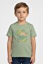Kids Boy Graphic Print Short Sleeve Top, Green