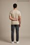 Men's the Future Text Printed Flexible Beige T-Shirt - 6