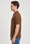 Men Relaxed Fit Textured Short Sleeve Shirt, Brown - 3