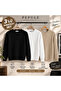 Advantageous 3-Piece Set Black White Beige Men's Crew Neck Ribbed Long Sleeve Knitwear Sweater - 3
