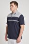 FJ Men Athletic Fit Short Sleeve Golf Polo Shirt, Navy - 3