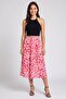 Women Floral Print Pull On Midi Skirts, Multicolor - 2