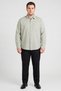 Men Regular Fit Plain Long Sleeve Casual Shirt, Sage Green - 2