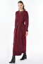 Accessory Buttoned Knitwear Dress Claret Red - 5