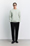 Men's Mint Green Crew Neck Injection Printed Interlock Sweatshirt A62Y1214 - 7