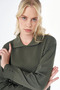 Belted Knitwear Dress Khaki - 6