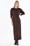 Accessory Buttoned Knitwear Dress Brown - 3