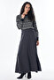 Knitted Skirt with Stitch Detail Anthracite