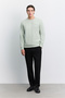 Men's Mint Green Crew Neck Injection Printed Interlock Sweatshirt A62Y1214 - 6
