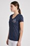 Women Loose Fit Short Sleeve Training T-Shirt, Heather Navy - 3