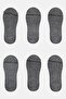 Men 6 Pairs Brand Logo No Show Liner Socks, Dark Heather Grey - 2