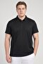 Men Sportswear Fit Short Sleeve Outdoor Polo Shirt, Black