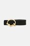 Women Animal Print Reversible Leather Belt, Black