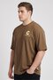 Men Regular Fit Graphic Print Short Sleeve T-Shirt, Dark Khaki - 3