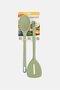 2 Pieces Silicone Spoon And Slotted Turner Set, Green