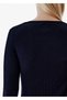 Fine Knit V-Neck Navy Blue Rip Knitwear - 4