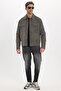 Men's Relax Fit Comfortable Cut Shirt Collar Snap Closure Suede Look Lined Pocketed Gray Coat - 2